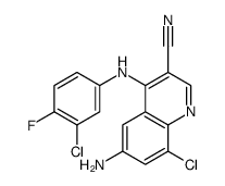 6-氨基-8-氯-4-[(3-氯-4-氟苯基)氨基]-3-喹啉甲腈结构式