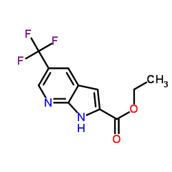 5-(三氟甲基)-1H-吡咯并[2,3-B]吡啶-2-羧酸乙酯结构式