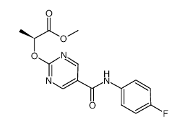 (S)-2-[5-(4-Fluorophenylcarbamoyl)pyrimidin-2-yloxy]propionic acid methyl ester Structure