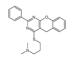 N,N-dimethyl-3-[(2-phenyl-5H-chromeno[2,3-d]pyrimidin-4-yl)sulfanyl]propan-1-amine Structure