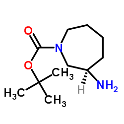 (3R)-3-氨基六氢-1H-氮杂卓-1-羧酸叔丁酯结构式
