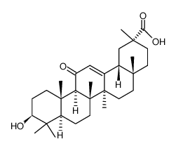 3β-hydroxy-11-oxo-olean-12-en-29-oic acid Structure