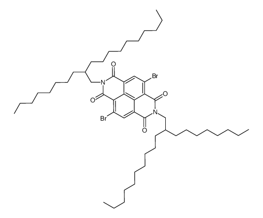 4,9-二溴-2,7-二(2-辛基十二烷基)苯并[lmn][3,8]邻二氮杂菲-1,3,6,8(2H,7H)-四酮结构式