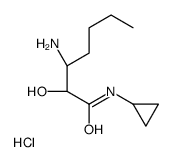 Heptanamide, 3-amino-N-cyclopropyl-2-hydroxy-, (Hydrochloride) (1:1), (3S)- Structure