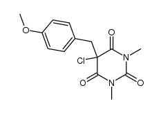 5-chloro-1,3-dimethyl-5-(4'-methoxybenzyl)barbituric acid结构式