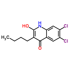 3-Butyl-6,7-dichloro-2-hydroxy-4(1H)-quinolinone Structure