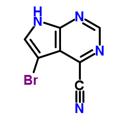 5-Bromo-7H-pyrrolo[2,3-d]pyrimidine-4-carbonitrile structure