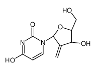 1-((2R,4S,5R)-4-hydroxy-5-(hydroxymethyl)-3-methylene-tetrahydrofuran-2-yl)pyrimidine-2,4(1H,3H)-dione结构式