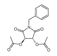 (3R,4R)-1-benzyl-2,5-dioxopyrrolidine-3,4-diyl diacetate结构式