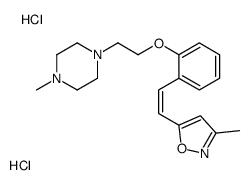 1-methyl-4-[2-[2-[(E)-2-(3-methyloxazol-5-yl)ethenyl]phenoxy]ethyl]pip erazine dihydrochloride结构式