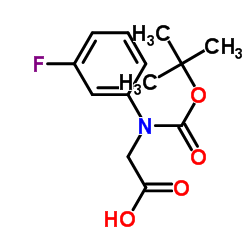 2-((叔丁氧基羰基)(3-氟苯基)氨基)乙酸结构式