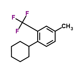 1-Cyclohexyl-4-methyl-2-(trifluoromethyl)benzene结构式