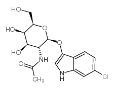 6-氯-3-吲哚基 N-乙酰基-beta-D-氨基葡萄糖苷结构式