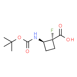 (1R,2R)-2-{[(tert-butoxy)carbonyl]amino}-1-fluorocyclobutane-1-carboxylic acid结构式