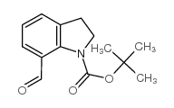 N-BOC-吲哚啉-7-甲醛结构式