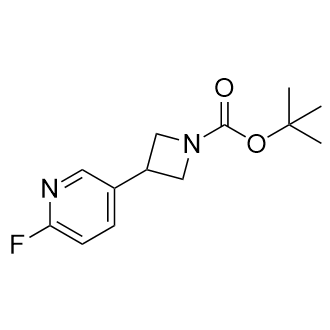 3-(6-氟吡啶-3-基)氮杂环丁烷-1-羧酸叔丁酯结构式