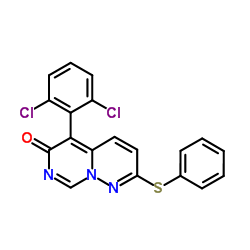 5-(2,6-二氯苯基)-2-苯磺酰基吡啶[6,1-F]嘧啶-6-酮结构式