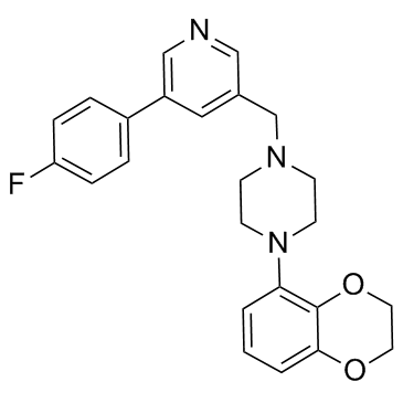 1-(2,3-二氢-1,4-苯并二恶烷-5-基)-4-[[5-(4-氟苯基)-3-吡啶基]甲基]哌嗪结构式