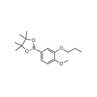 2-(4-甲氧基-3-丙氧基苯基)-4,4,5,5-四甲基-1,3,2-二氧硼烷结构式