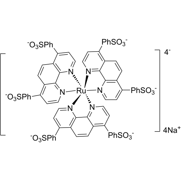 三(4,7-二苯基-1,10-菲啰啉酯)钠钌结构式