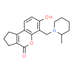 7-Hydroxy-6-[(2-methyl-1-piperidinyl)methyl]-2,3-dihydrocyclopenta[c]chromen-4(1H)-one结构式