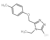4-乙基-5-[(4-甲基苯氧基)甲基]-4H-1,2,4-噻唑-3-硫醇结构式
