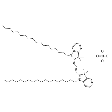 1,1'-Dioctadecyl-3,3,3',3'-tetramethylindocarbocyanine perchlorate structure