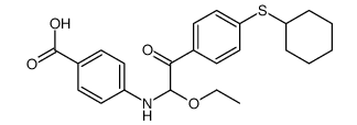 4-[[2-(4-cyclohexylsulfanylphenyl)-1-ethoxy-2-oxoethyl]amino]benzoic acid结构式