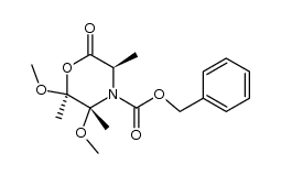 benzyl (2S,3R,5R)-2,3-dimethoxy-2,3,5-trimethyl-6-oxomorpholine-4-carboxylate结构式