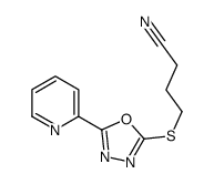 Butanenitrile, 4-[[5-(2-pyridinyl)-1,3,4-oxadiazol-2-yl]thio]- (9CI) Structure