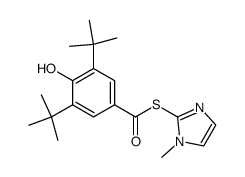 3,5-di-tert-butyl-4-hydroxy-thiobenzoic acid S-(1-methyl-1H-imidazol-2-yl) ester结构式