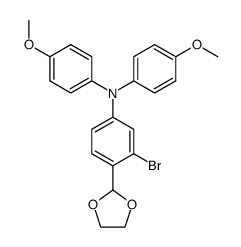 (3-bromo-4-(1,3-dioxolan-2-yl)phenyl)bis(4-methoxyphenyl)amine结构式