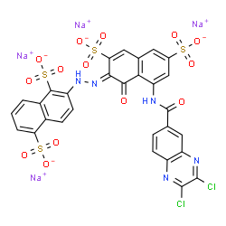 1,5-Naphthalenedisulfonic acid, 2-[[8-[[(2,3-dichloro-6-quinoxalinyl) carbonyl]amino]-1-hydroxy-3,6-disulfo-2-naphthalenyl]azo]-, tetrasodium salt结构式