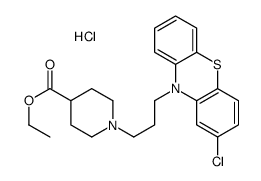 ethyl 1-[3-(2-chlorophenothiazin-10-yl)propyl]piperidine-4-carboxylate,hydrochloride结构式
