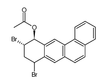(-)-trans-11-acetoxy-8,10-dibromo-8,9,10,11-tetrahydrobenz[a]anthracene结构式