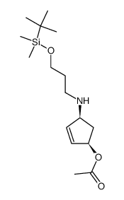 Acetic acid (1R,4S)-4-[3-(tert-butyl-dimethyl-silanyloxy)-propylamino]-cyclopent-2-enyl ester Structure