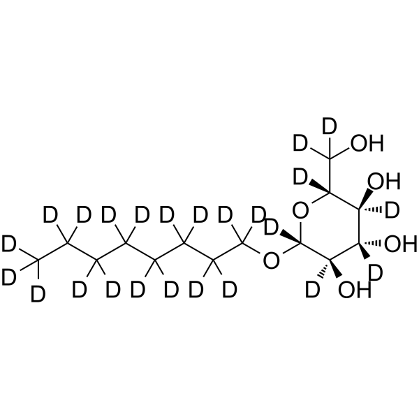 正辛基-Β-D-吡喃葡萄糖苷-D24结构式