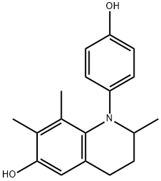 1,2,3,4-Tetrahydro-1-(4-hydroxyphenyl)-2,7,8-trimethyl-6-quinolinol结构式