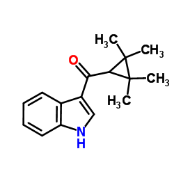 (1H-吲哚-3-基)(2,2,3,3-四甲基环丙基)甲酮结构式