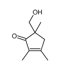 5-(hydroxymethyl)-2,3,5-trimethylcyclopent-2-en-1-one结构式