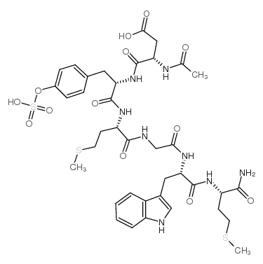 乙酰基-天冬氨酰-磺基酪氨酰-蛋氨酰-甘氨酰-色氨酰-蛋氨酰胺结构式