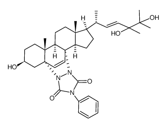 (22E)-3β,24,25-trihydroxy-5α,8α-(3,5-dioxo-4-phenyl-1,2,4-triazolidino)ergosta-6,22-diene结构式