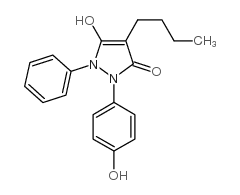 4-丁基-3-羟基-1-(4-羟基苯基)-2-苯基-3-吡唑啉-5-酮结构式