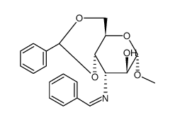 Methyl-N-benzyliden-3-amino-4,6-O-benzyliden-3-desoxy-α,D-altropyranosid结构式