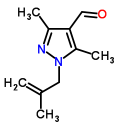 3,5-Dimethyl-1-(2-methyl-2-propen-1-yl)-1H-pyrazole-4-carbaldehyde结构式