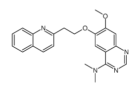7-甲氧基-N,N-二甲基-6-[2-(喹啉-2-基)乙氧基]喹唑啉-4-胺结构式