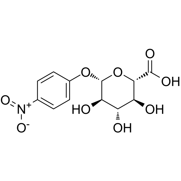 4-Nitrophenyl β-D-glucopyranosiduronic acid structure