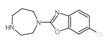 6-氯-2-(1,4-二氮杂环庚烷-1-基)-1,3-苯并噁唑结构式