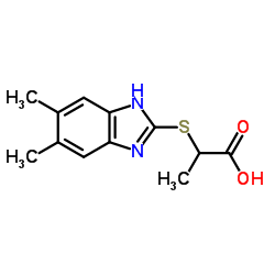 2-[(5,6-Dimethyl-1H-benzimidazol-2-yl)sulfanyl]propanoic acid结构式