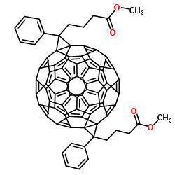 3',3''-Diphenyl-3'H,3''H-dicyclopropa[1,9:52,60][5,6]fullerene-C60-Ih-3',3''-dibutanoic acid 3',3''-dimethyl ester structure